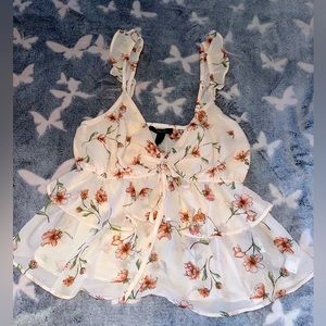 Tiered Chiffon Floral Top